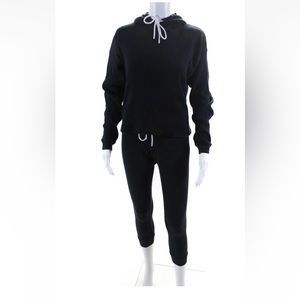 Leallo grey waffle cotton stretch hoodie & joggers set